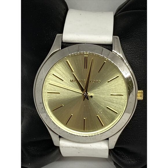 Michael Kors MK3222 Women's Silicone Analog Champagne Dial Quartz Watch XX472 - Picture 2 of 12